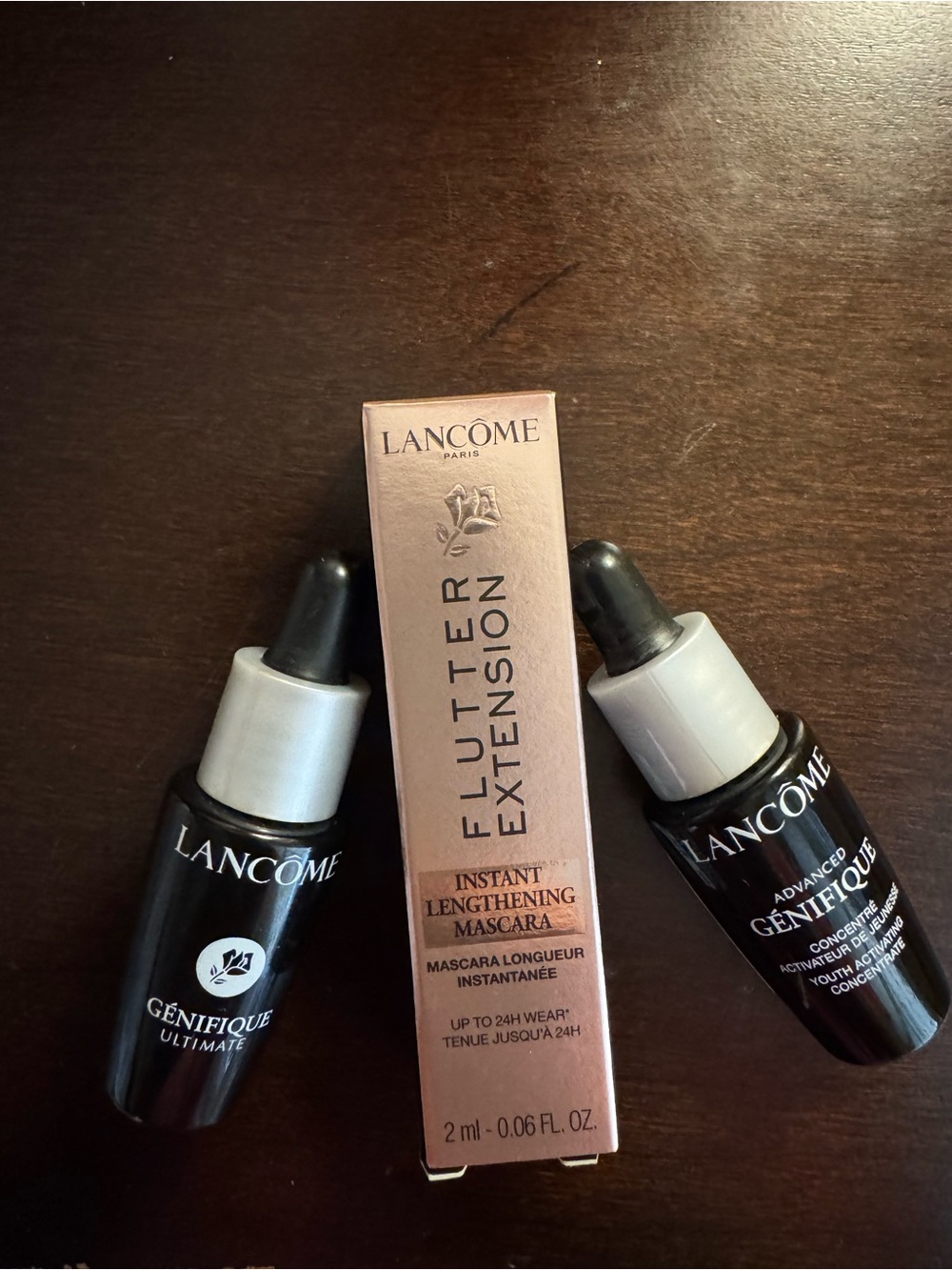 Lancôme Black and Rose Gold Flutter Extension Mascara & Génifique Serum Mini Set